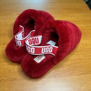 UGG Red Fluffy Slippers